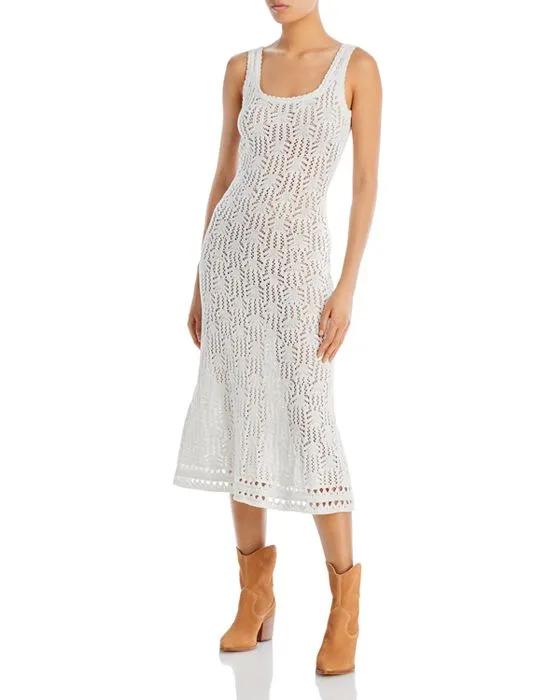 Cotton Crochet Midi Dress - 100% Exclusive