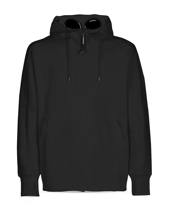 Cotton Diagonal Raised Fleece Slim Fit Full Zip Hoodie
