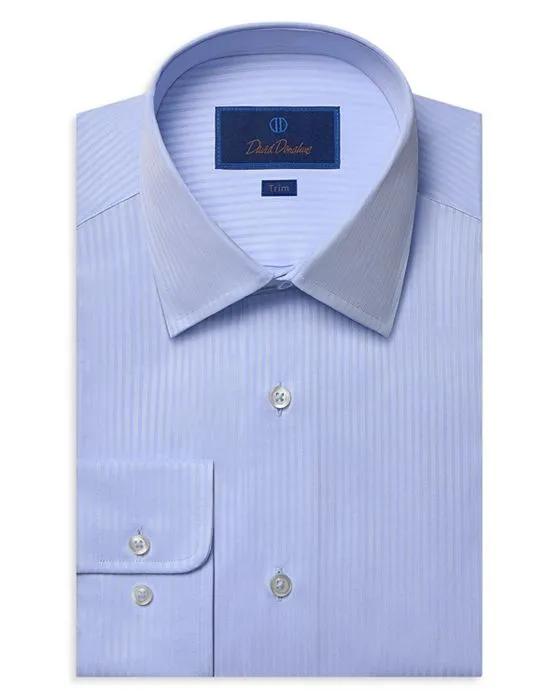 Cotton Dobby Stripe Trim Fit Dress Shirt