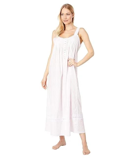 Cotton Dobby Stripe Woven Sleeveless Ballet Nightgown