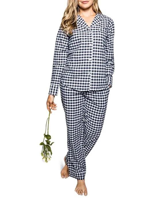 Cotton Gingham Flannel Pajama Set