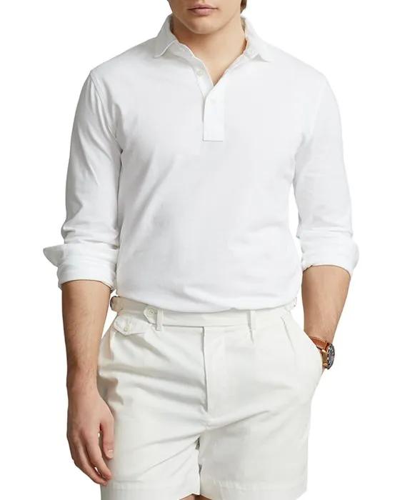 Cotton Jersey Custom Slim Fit Long Sleeve Polo Shirt 