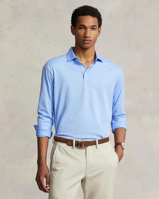 Cotton Lisle Classic Fit Long Sleeve Polo Shirt 