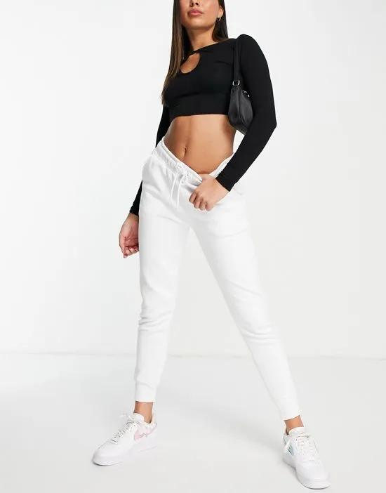 cotton logo print sweatpants in white - WHITE