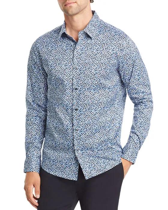 Cotton & Nylon Stretch Slim Fit Button Down Shirt
