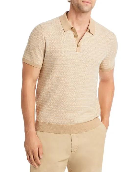 Cotton & Nylon Textured Stitch Regular Fit Polo Shirt