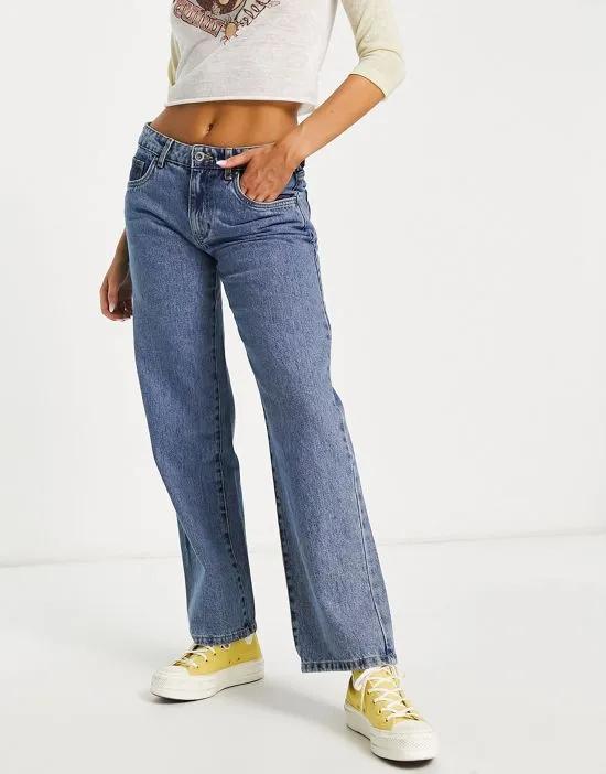 Cotton:on low rise straight leg jeans in mid blue