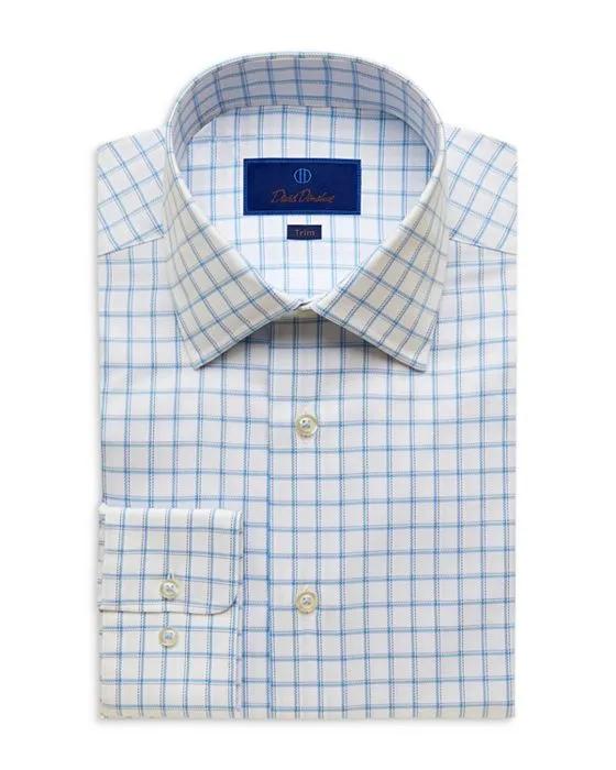 Cotton Oxford Check Trim Fit Dress Shirt 