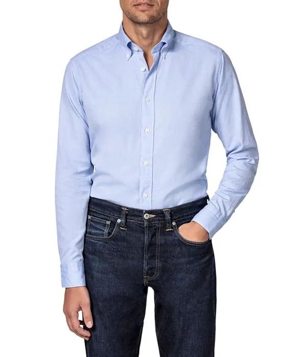Cotton Oxford Rounded Cuff Contemporary Fit Casual Shirt