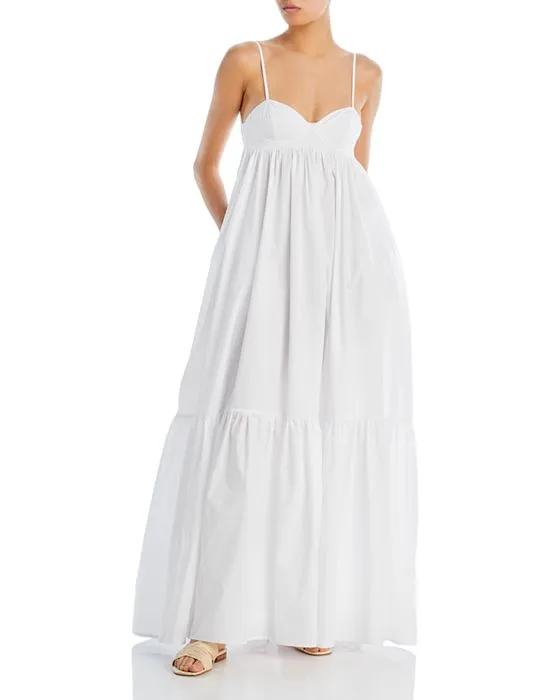 Cotton Poplin Cutout Back Maxi Dress - 100% Exclusive