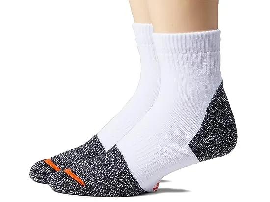 Cotton Safety Toe Quarter Socks 2-Pair