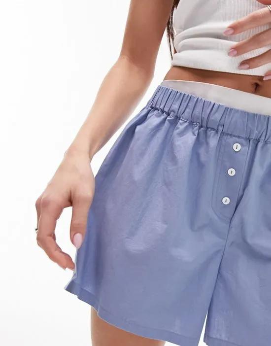 cotton shorts in blue