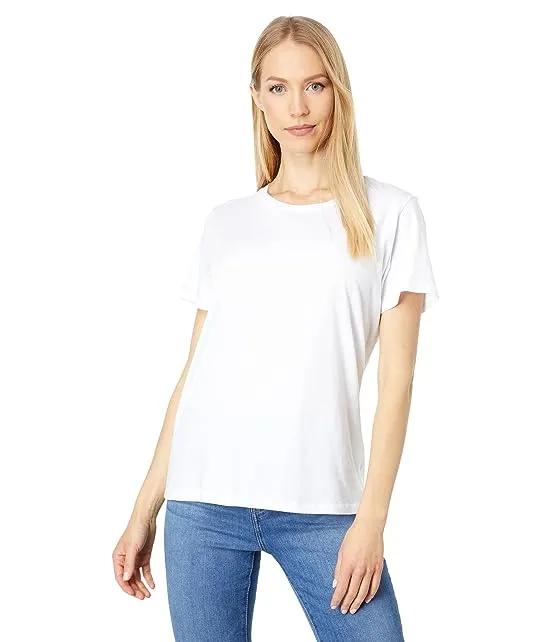 Cotton Silk Touch Semi Relaxed Short Sleeve Crew Neck Tee