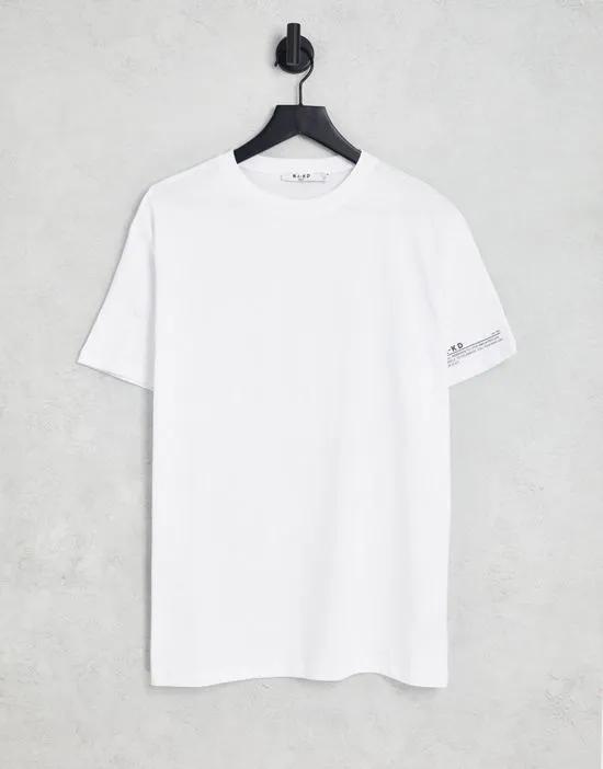 cotton slogan t-shirt in white - WHITE