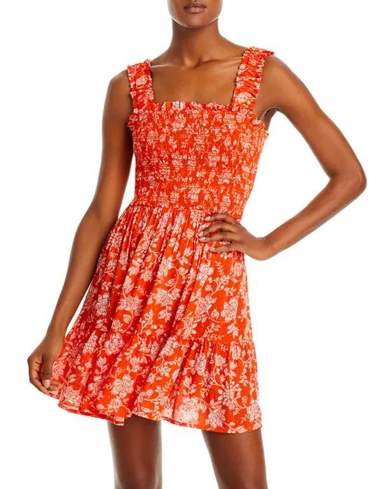 Cotton Smocked Floral Print Dress - 100% Exclusive