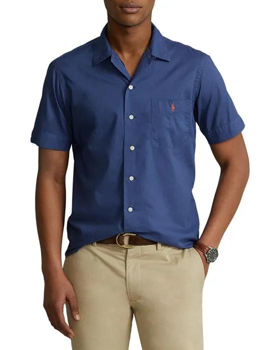Cotton Solid Classic Fit Button Down Camp Shirt 