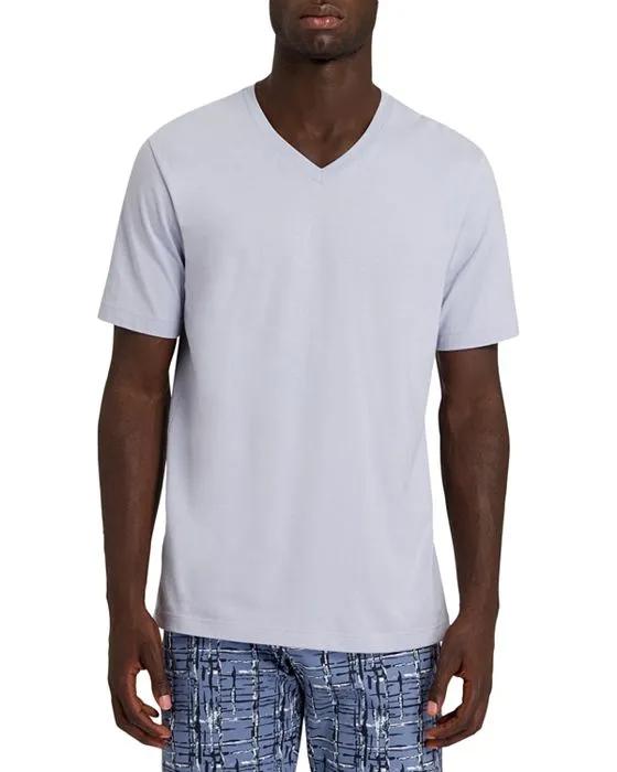 Cotton Solid V Neck Tee 