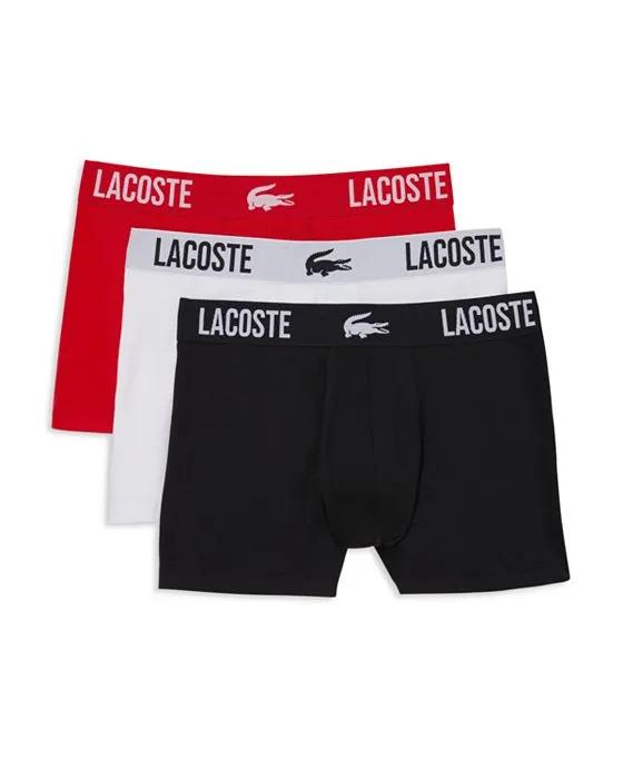 Cotton Stretch Jersey Logo Waistband Trunks, Pack of 3