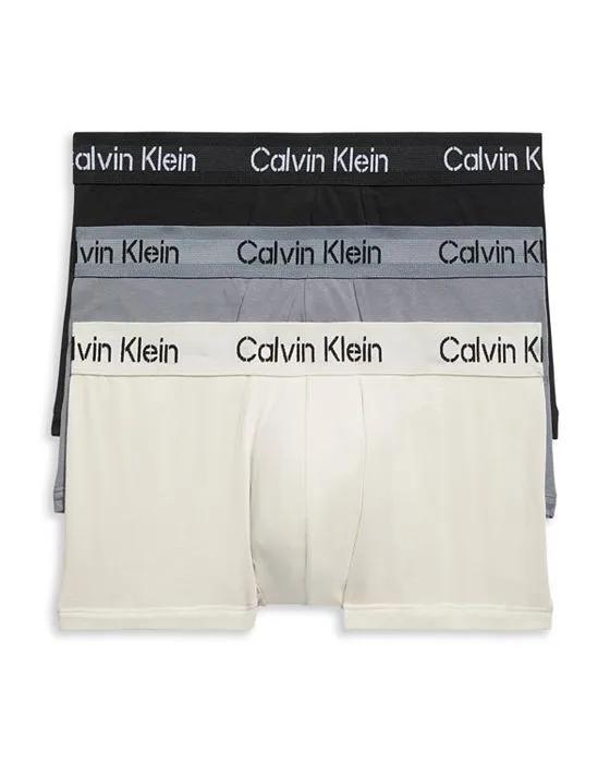 Cotton Stretch Low Rise Stencil Logo Waistband Trunks, Pack of 3