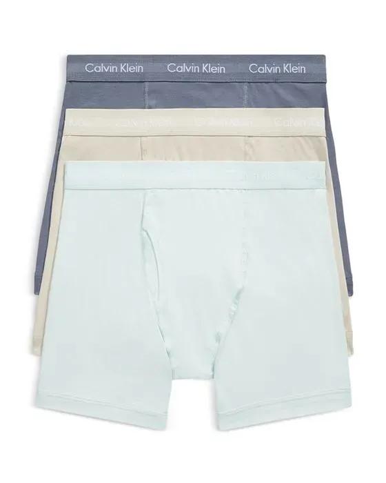 Cotton Stretch Moisture Wicking Boxer Briefs, Pack of 3