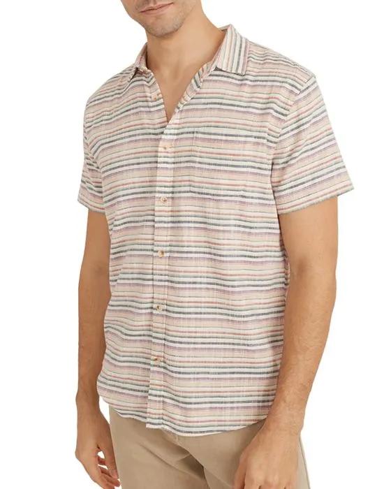 Cotton Stretch Selvage Stripe Standard Fit Button Down Shirt