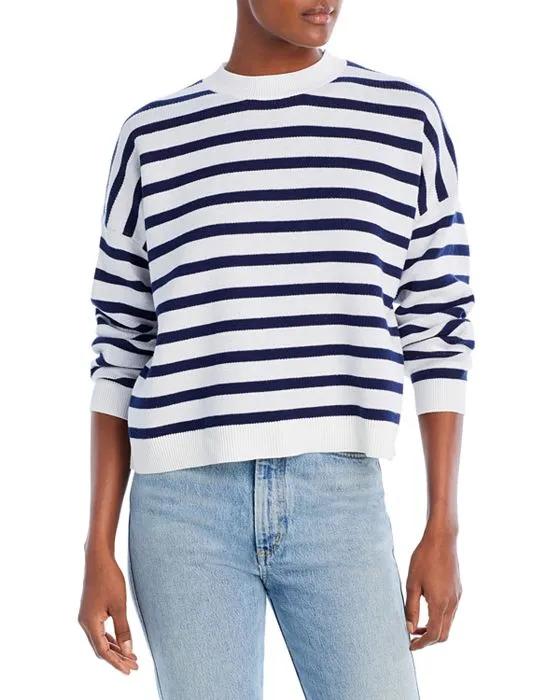 Cotton Stripe Drop Shoulder Sweater - 100% Exclusive