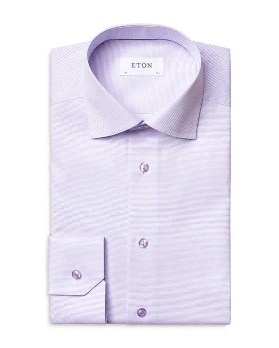 Cotton Textured Convertible Cuff Slim Fit Dress Shirt