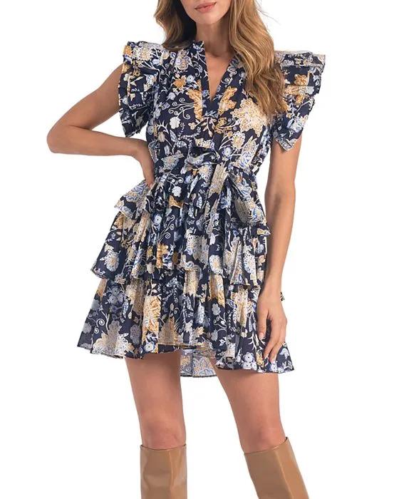 Cotton Tiered Floral Dress
