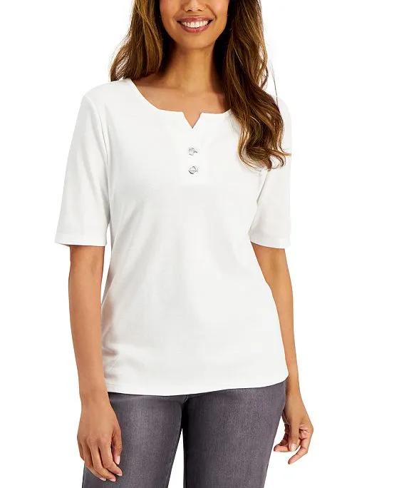 Cotton Toggle-Button Top, Created for Macy's