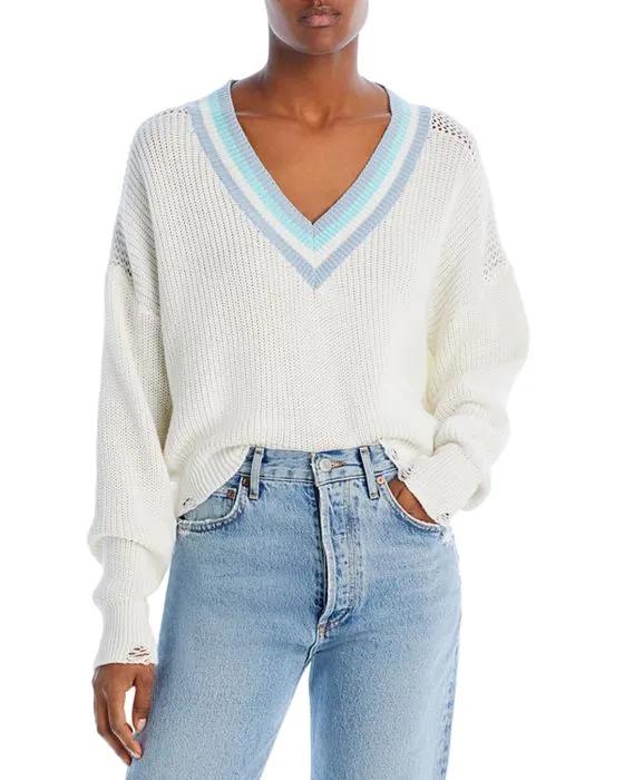 Cotton V Neck Sweater