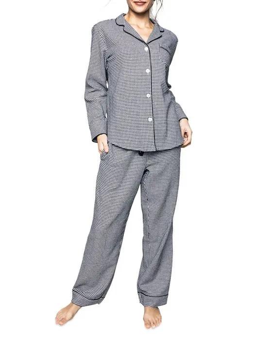 Cotton West End Houndstooth Flannel Pajama Set