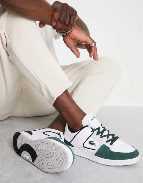 court cage chunky sneakers in white and green
