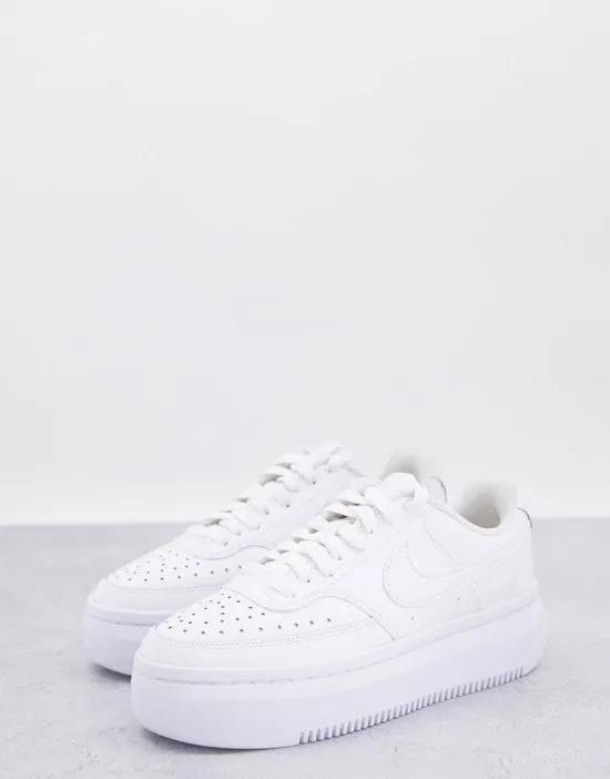 Court Vision Alta Leather platform sneakers in triple white