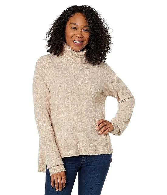 Cozy Sweater Long Sleeve Draped Turtleneck Sweater