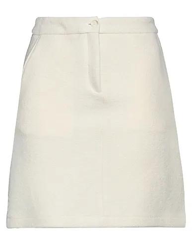 Cream Boiled wool Mini skirt