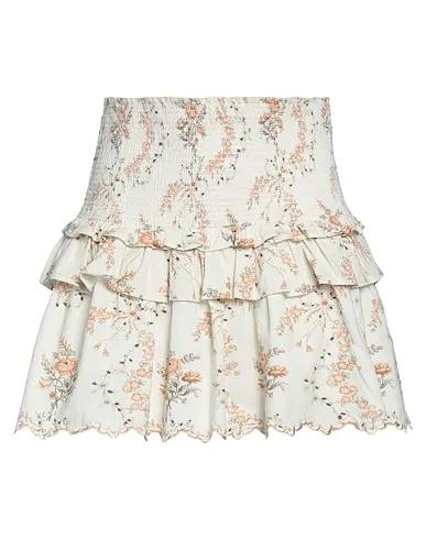 Cream Cotton twill Mini skirt