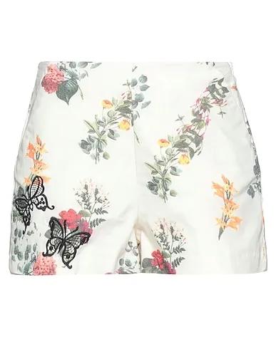 Cream Cotton twill Shorts & Bermuda