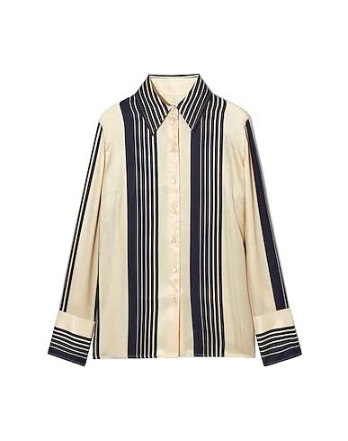 Cream Cotton twill Striped shirt