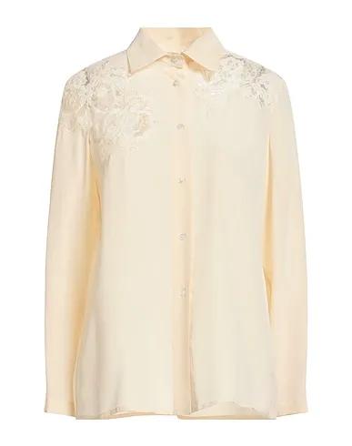 Cream Crêpe Lace shirts & blouses