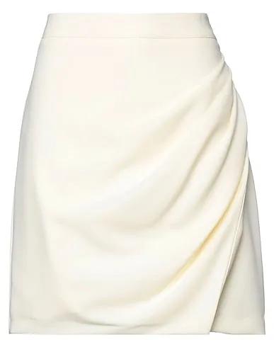 Cream Crêpe Mini skirt