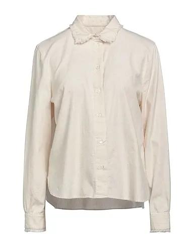 Cream Flannel Solid color shirts & blouses