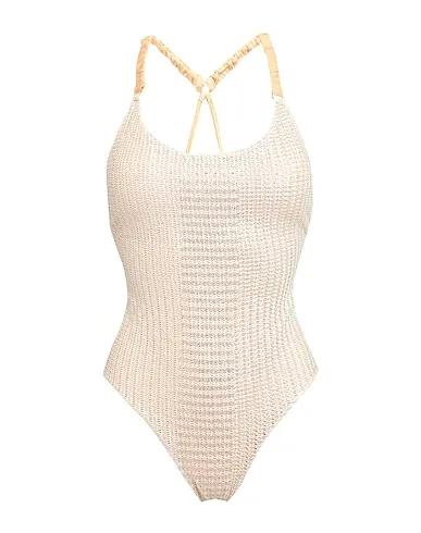 Cream Knitted One-piece swimsuits