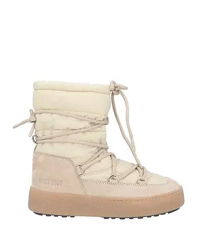 Cream Leather Ankle boot