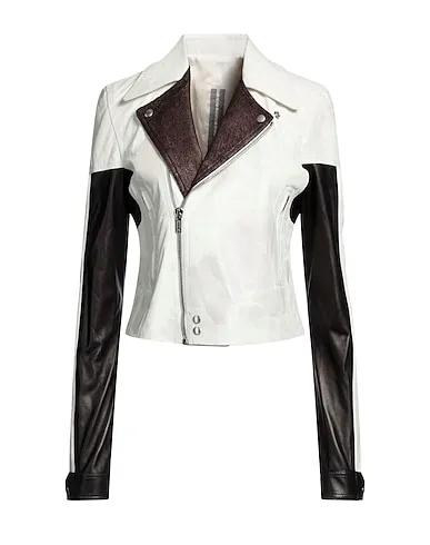 Cream Leather Biker jacket