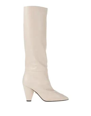 Cream Leather Boots
