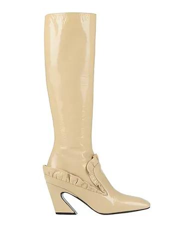 Cream Leather Boots