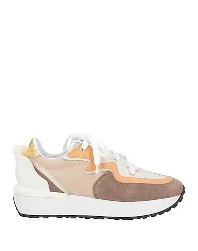 Cream Leather Sneakers