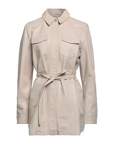 Cream Leather Solid color shirts & blouses