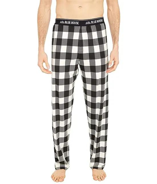 Cream Plaid Jersey Pajama Pants