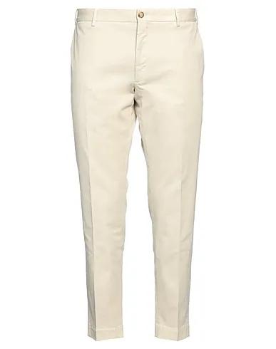 Cream Plain weave Casual pants